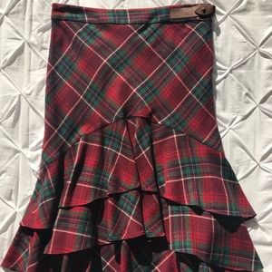 NWT!! Unique Ralph Lauren Flirty Plaid Skirt